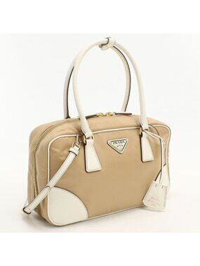 Prada 2-Way Re-Nylon Handbag Nylon Leather